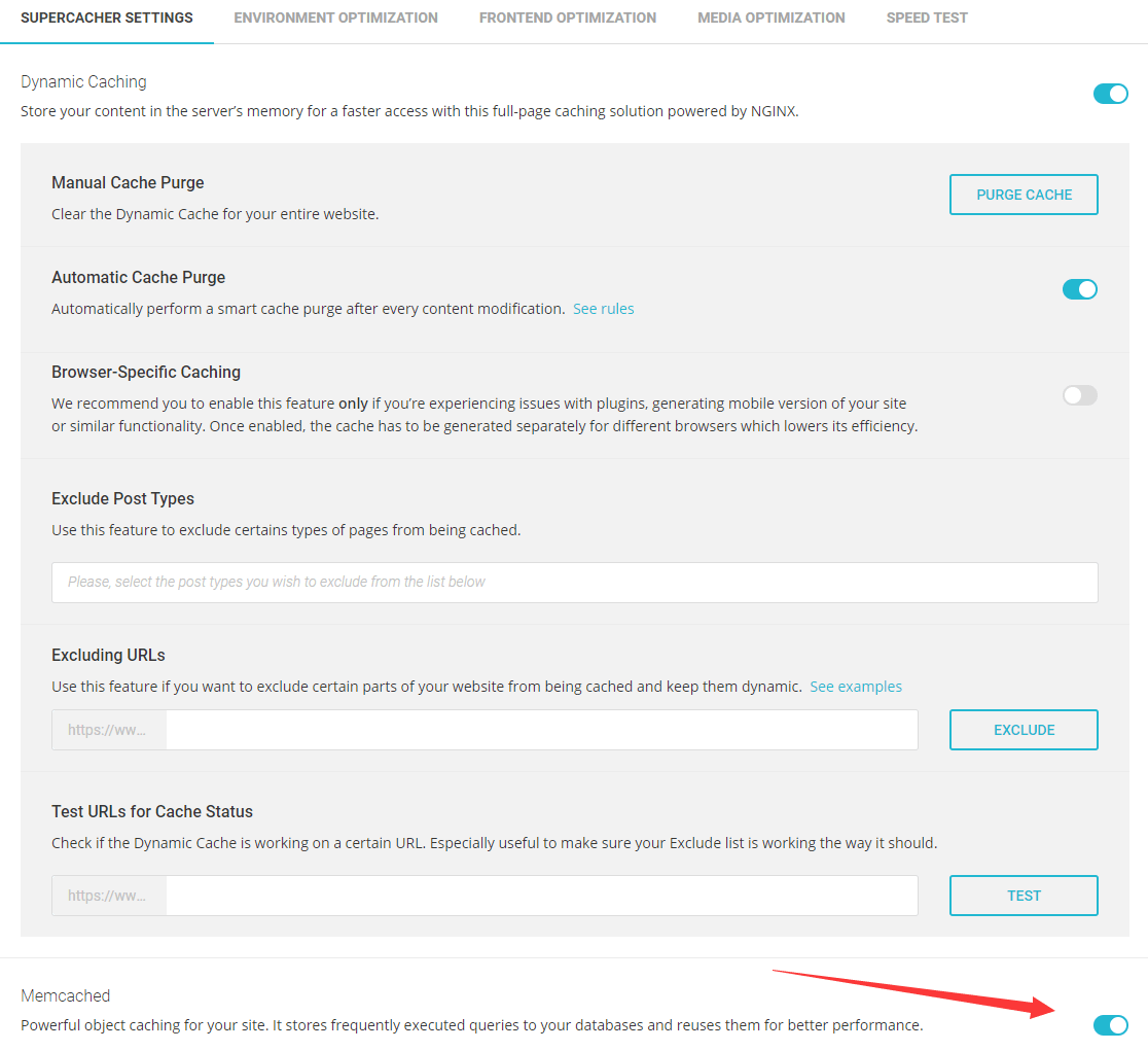 Supercacher Settings