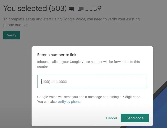 验证 Google Voice 号码